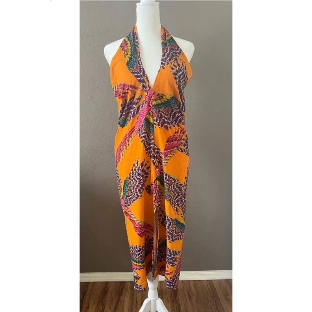 Farm Rio Vibrant Orange Macaw Convertible Dress / Midi Skirt | Size XS - Picture 1 of 7